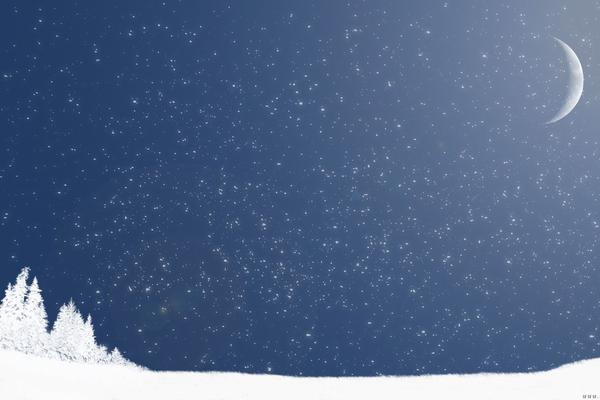 一组星空雪花自然PPT背景图片