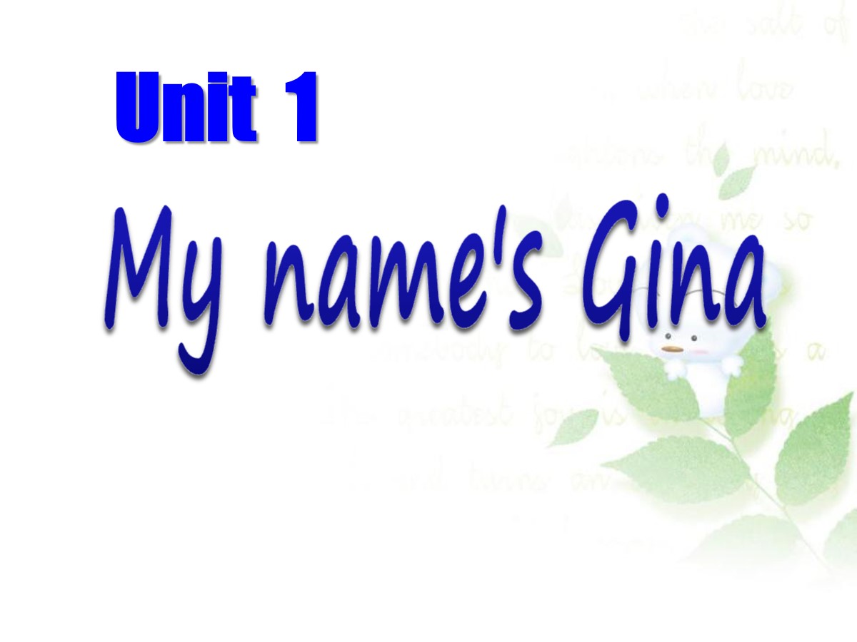 《My name's Gina》PPT课件4