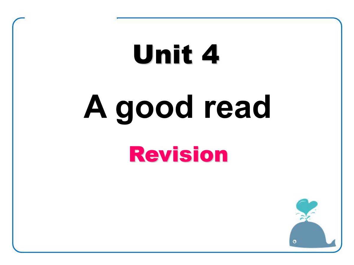 《A good read》RevisionPPT