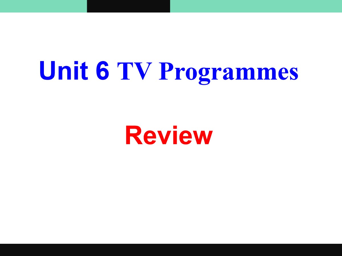 《TV programmes》ReviewPPT