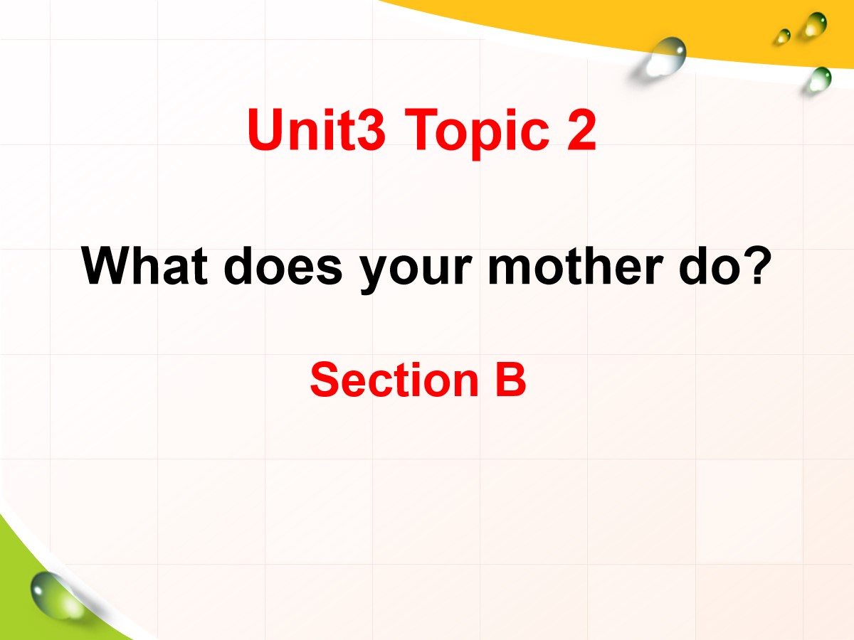 《What does your mother do?》SectionB PPT