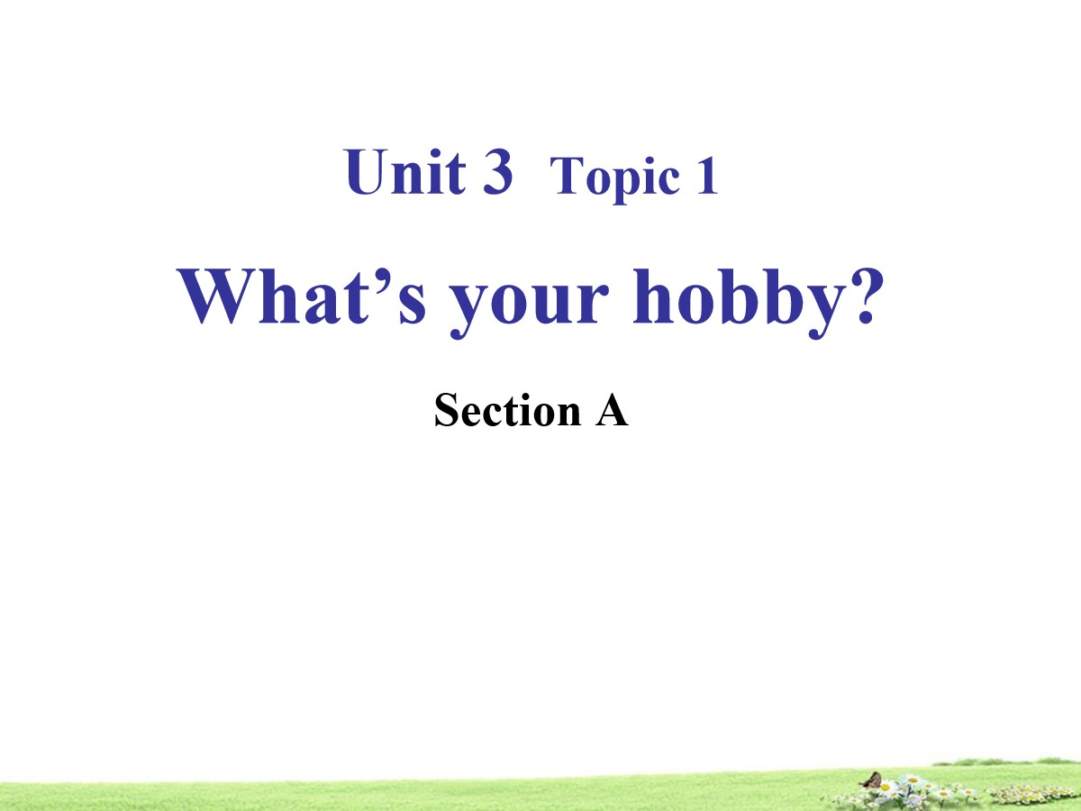 《What's your hobby?》SectionA PPT