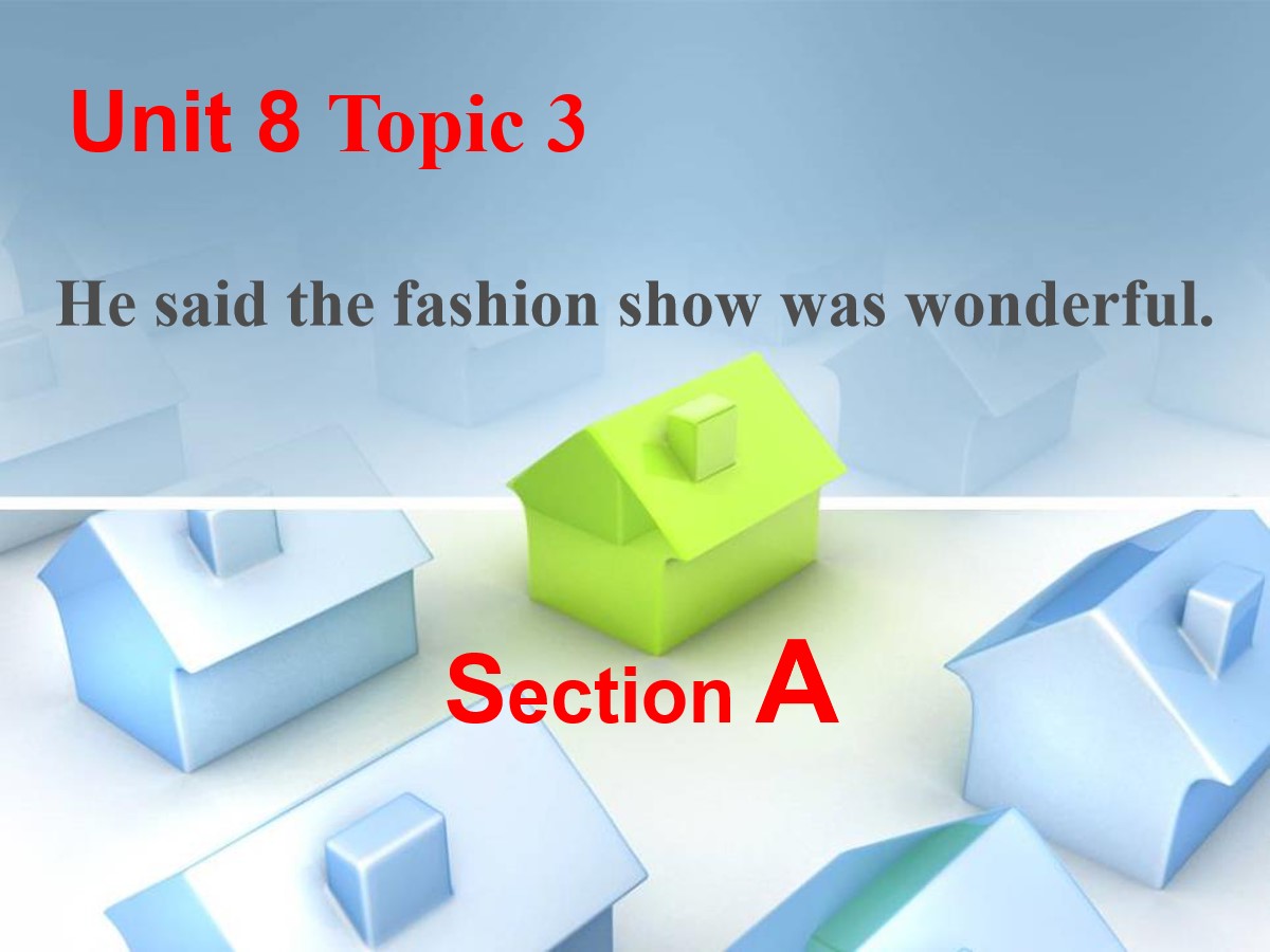 《He said the fashion show was wonderful》SectionA PPT