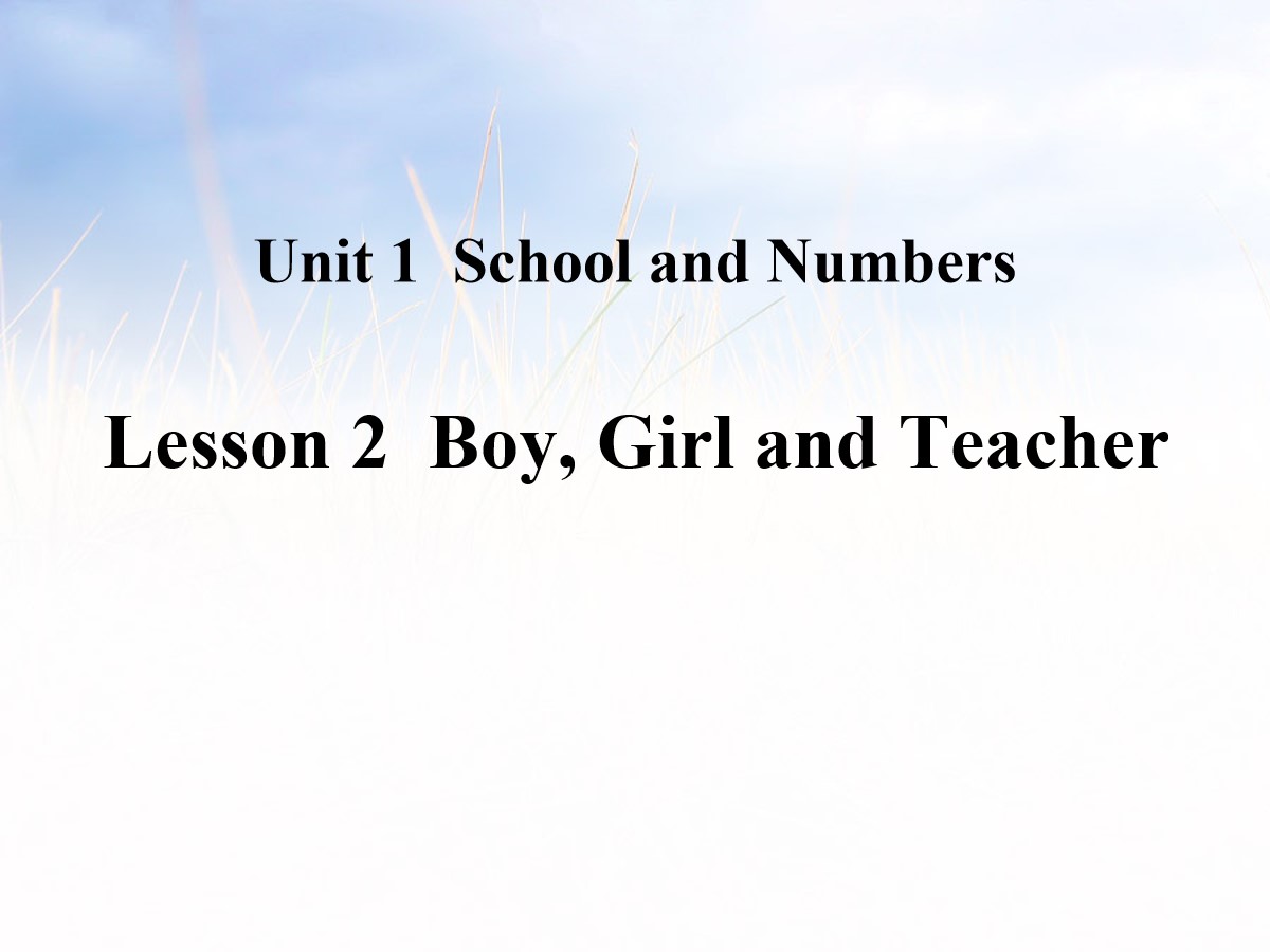 《Boy,Girl and Teacher》School and Numbers PPT教学课件