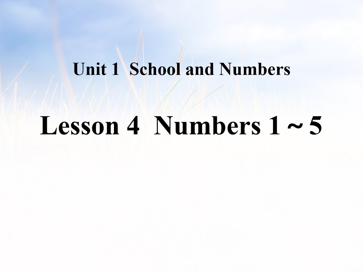 《Numbers 1~5》School and Numbers PPT教学课件