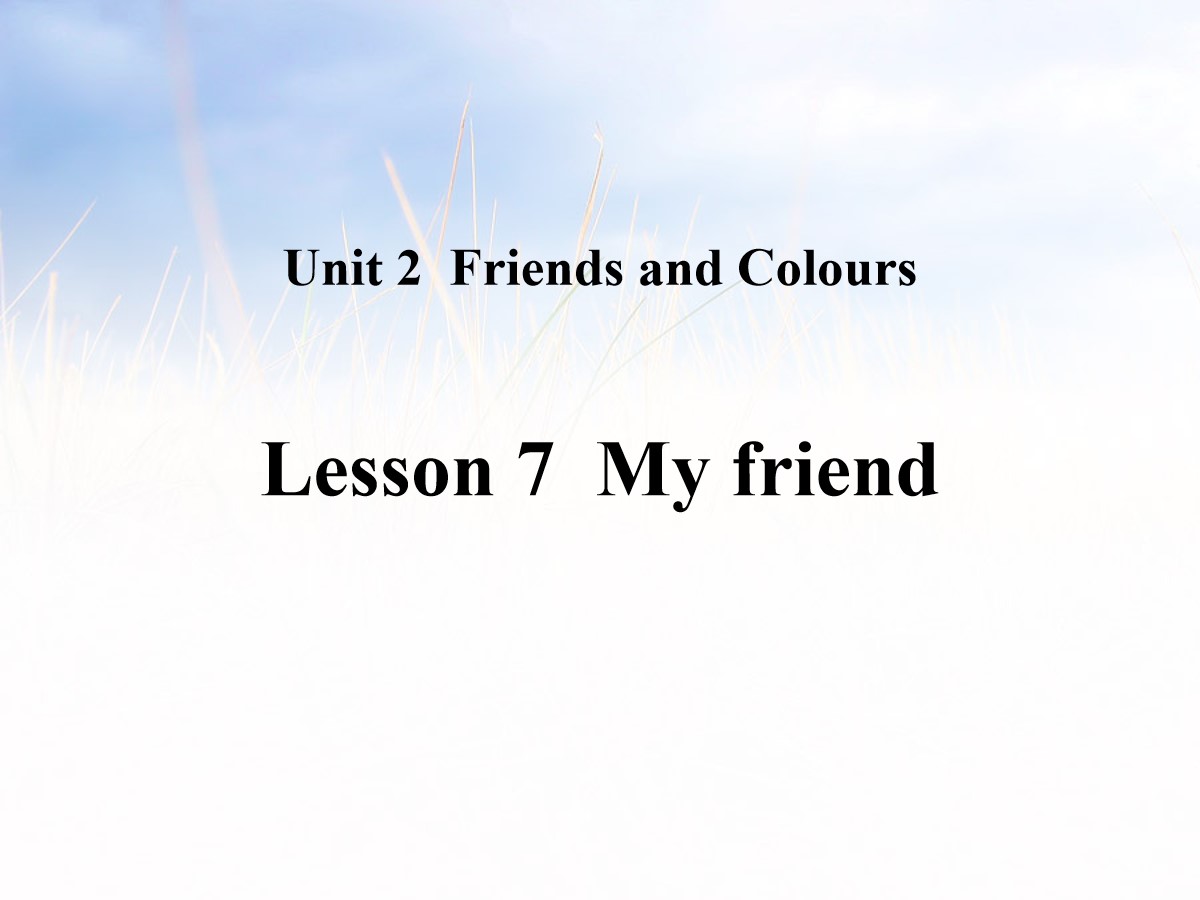 《My Friend》Friends and Colours PPT教学课件