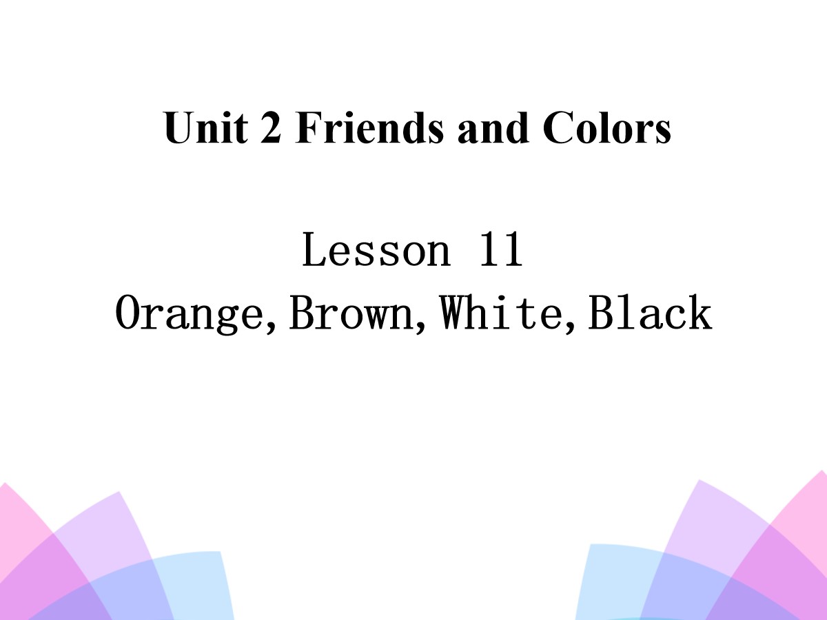 《Orange,Brown,White,Black》Friends and Colours PPT