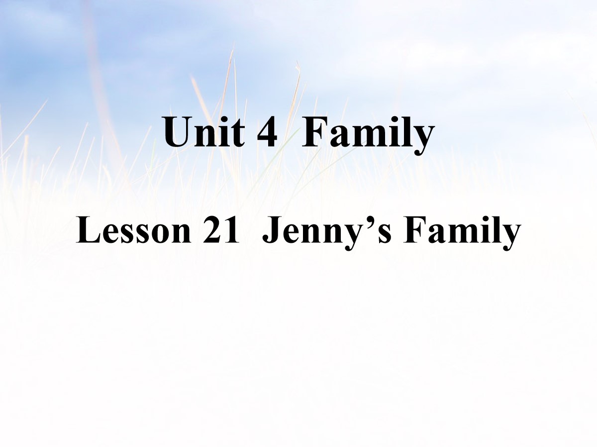 《Jenny's Family》Family PPT教学课件