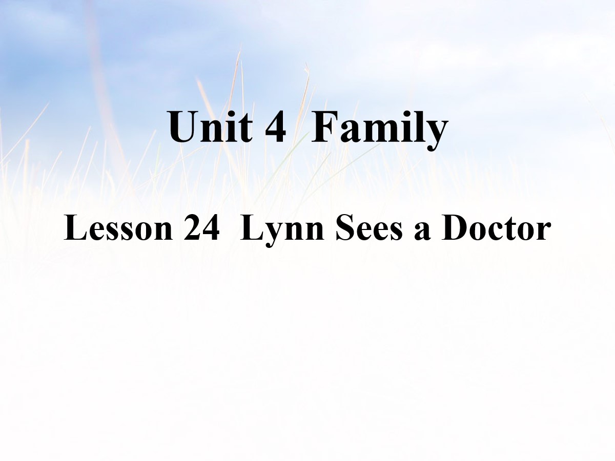 《Lynn Sees a Doctor》Family PPT教学课件