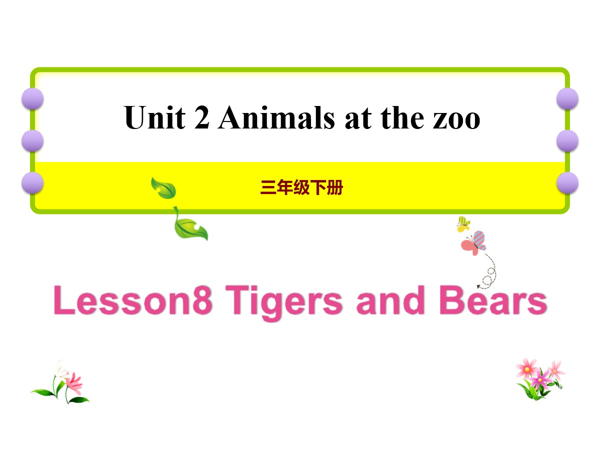 《Tigers and Bears》Animals at the zoo PPT