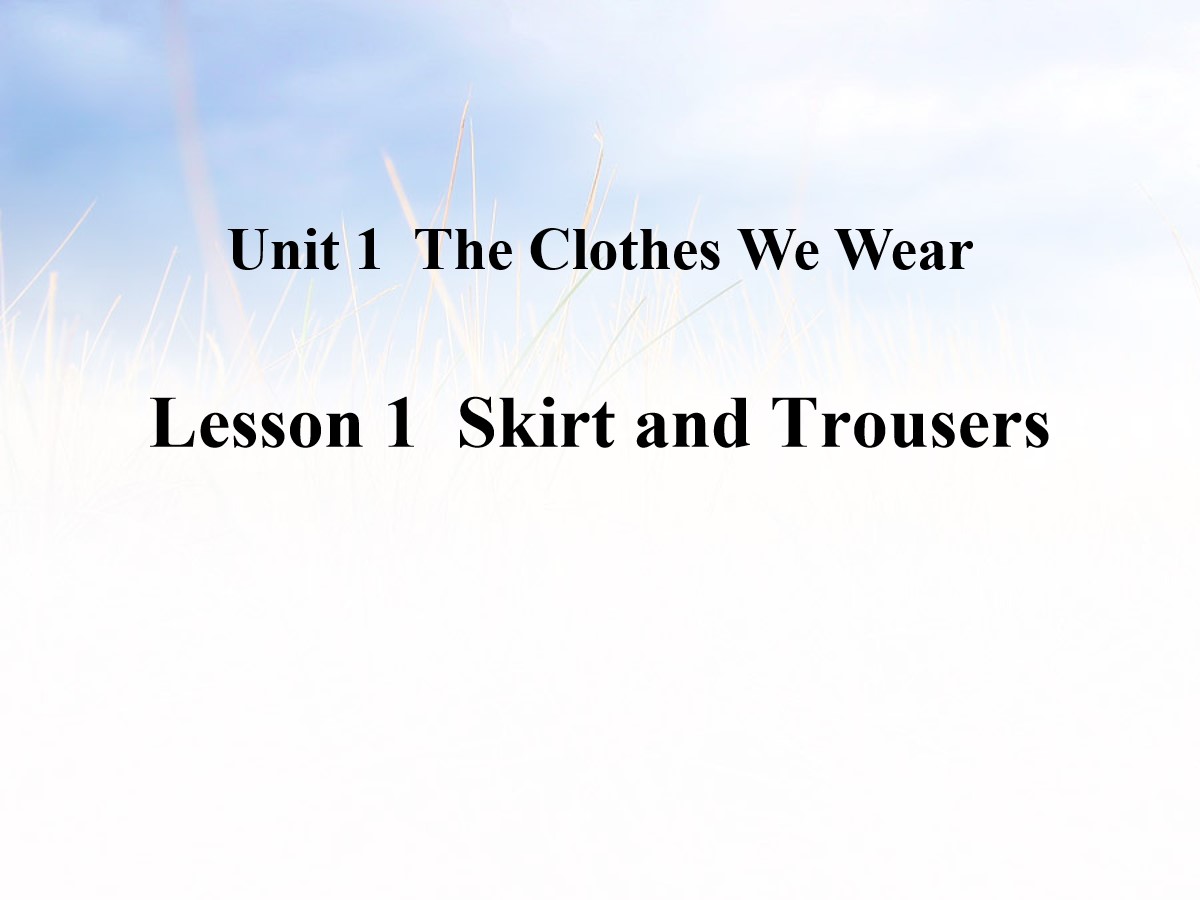 《Skirt and Trousers》The Clothes We Wear PPT课件