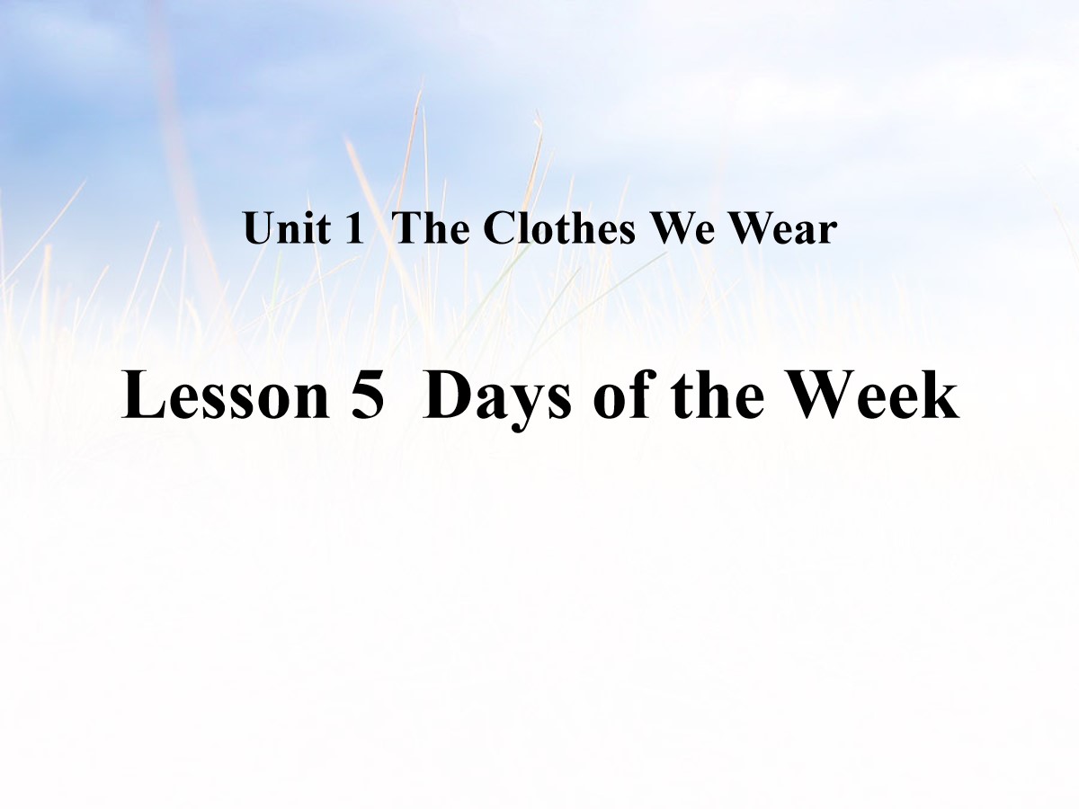 《Days of the Week》The Clothes We Wear PPT教学课件