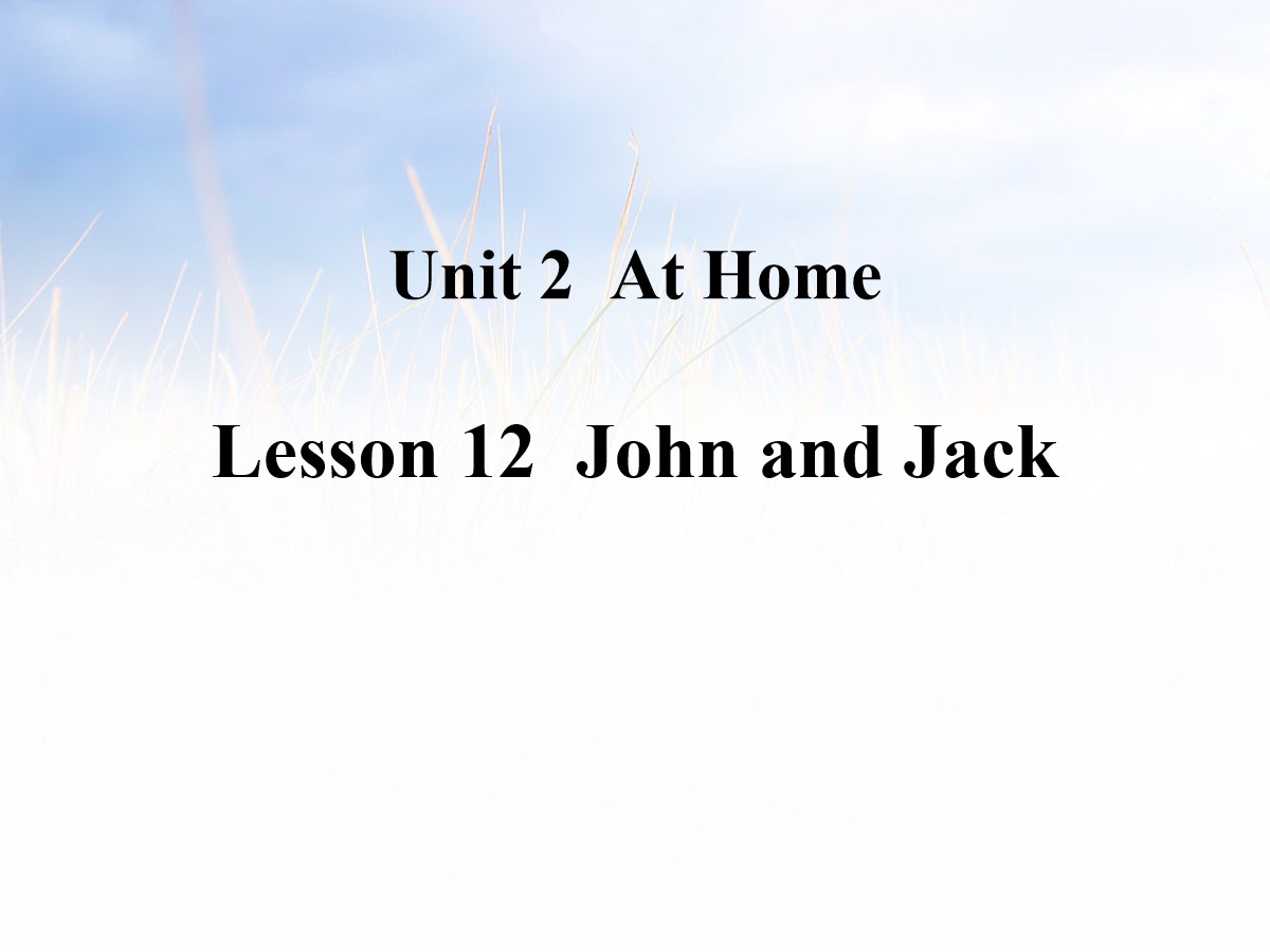 《John and Jack》At Home PPT课件