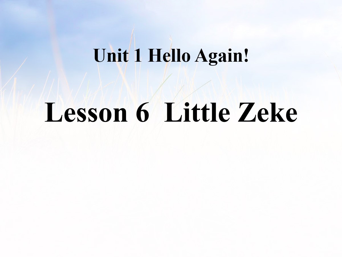 《Little Zeke》Hello Again! PPT