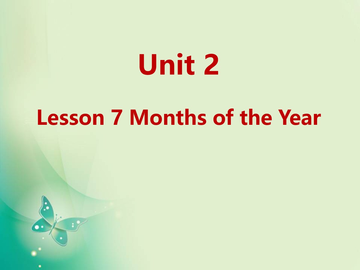 《Months of the Year》Days and Months PPT教学课件