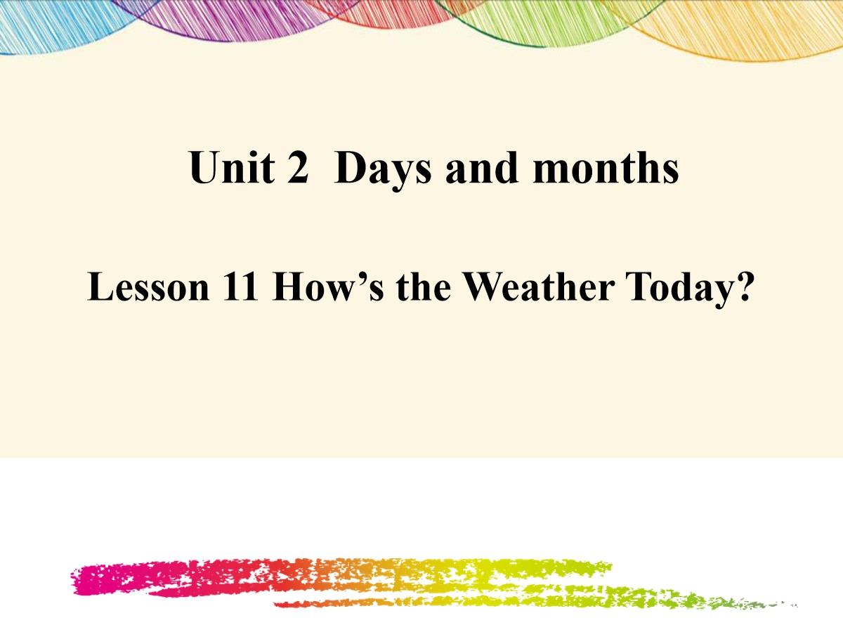 《How's the Weather Today?》Days and Months PPT