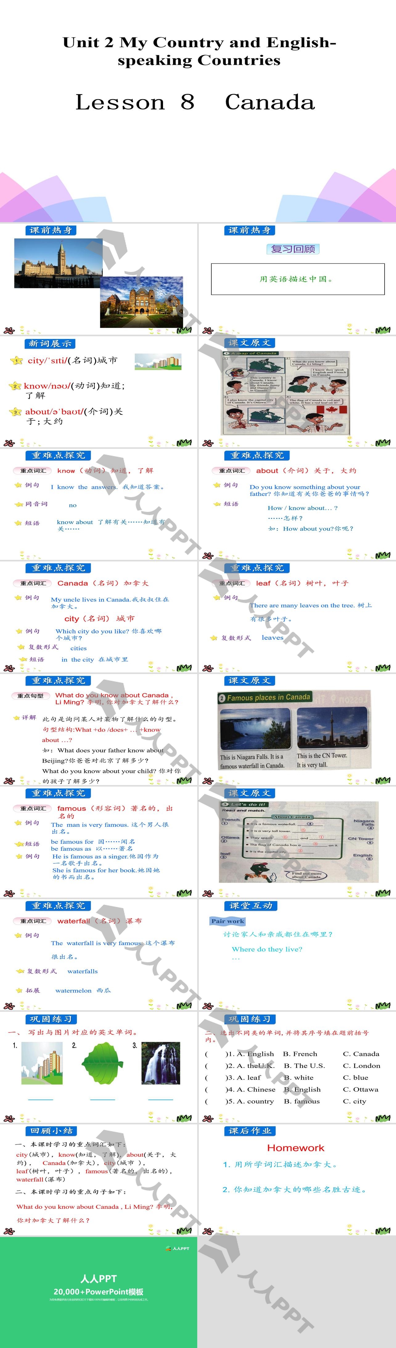 《Canada》My Country and English-speaking Countries PPT长图