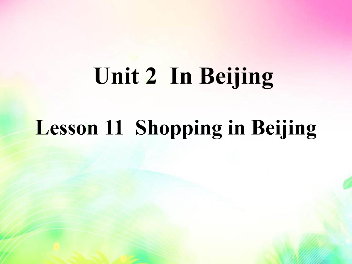 《Shopping in Beijing》In Beijing PPT