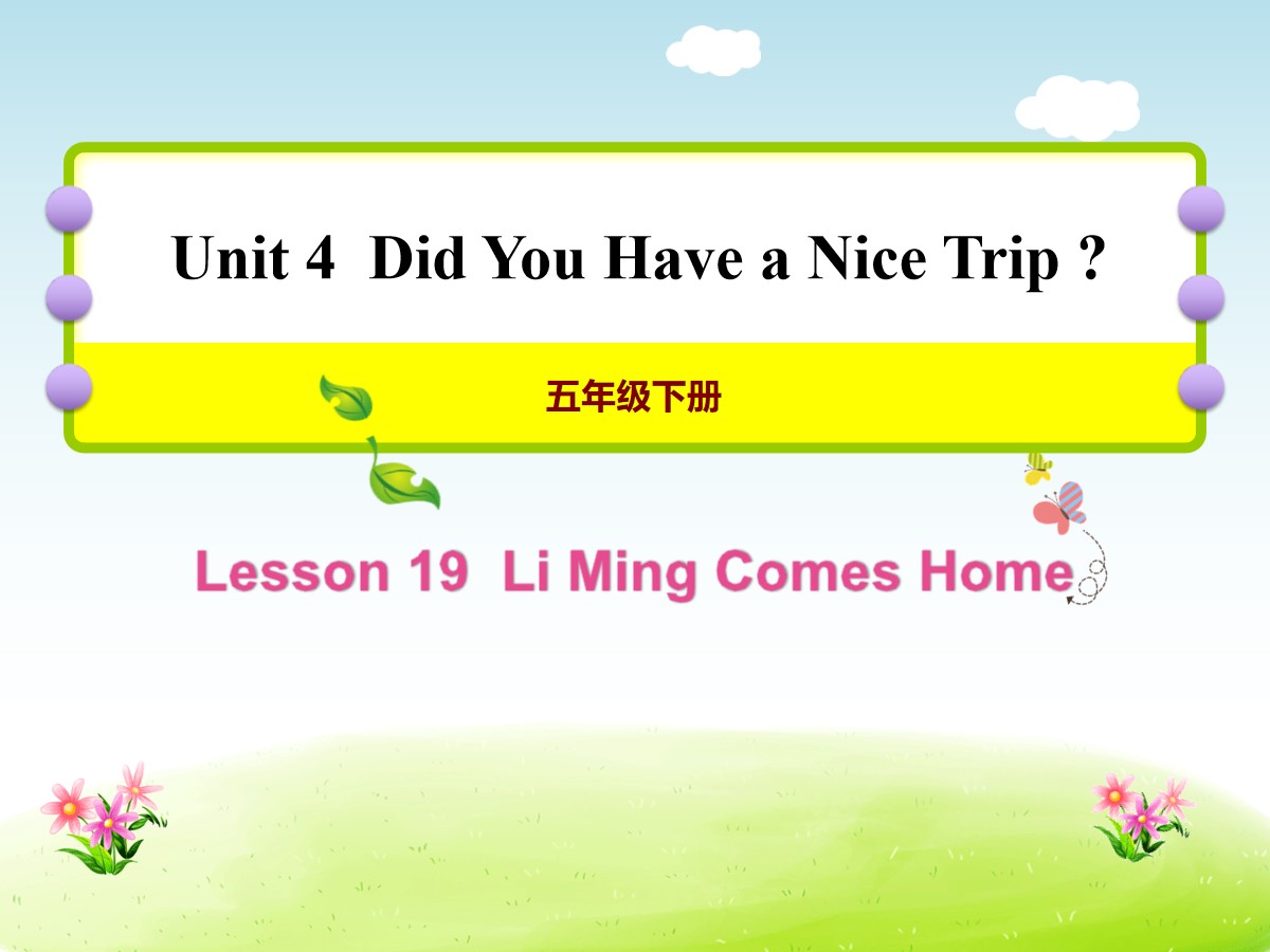 《Li Ming Comes Home》Did You Have a Nice Trip? PPT课件