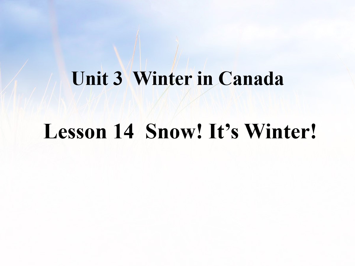 《Snow!It's Winter!》Winter in Canada PPT课件