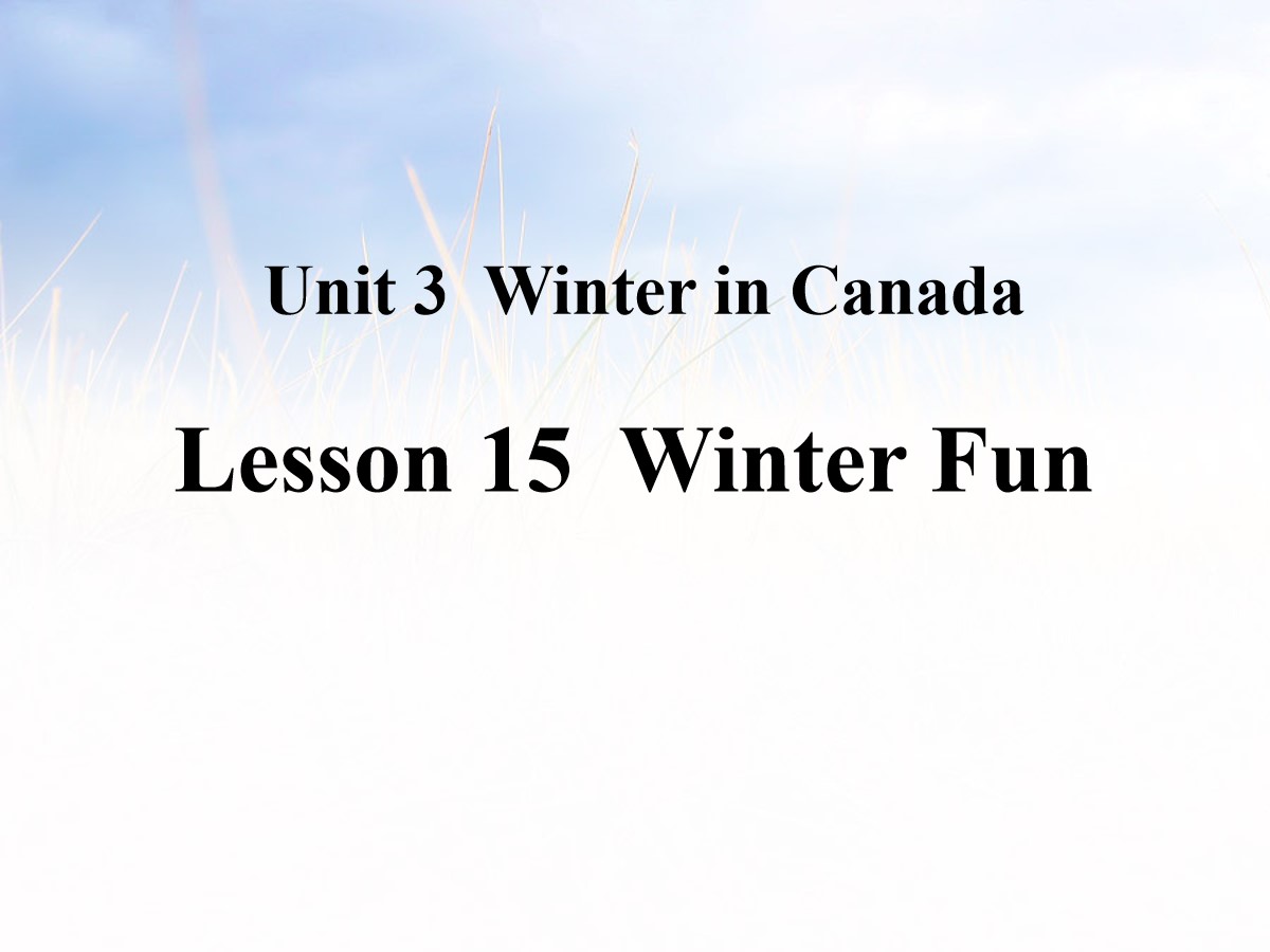 《Winter Fun》Winter in Canada PPT课件