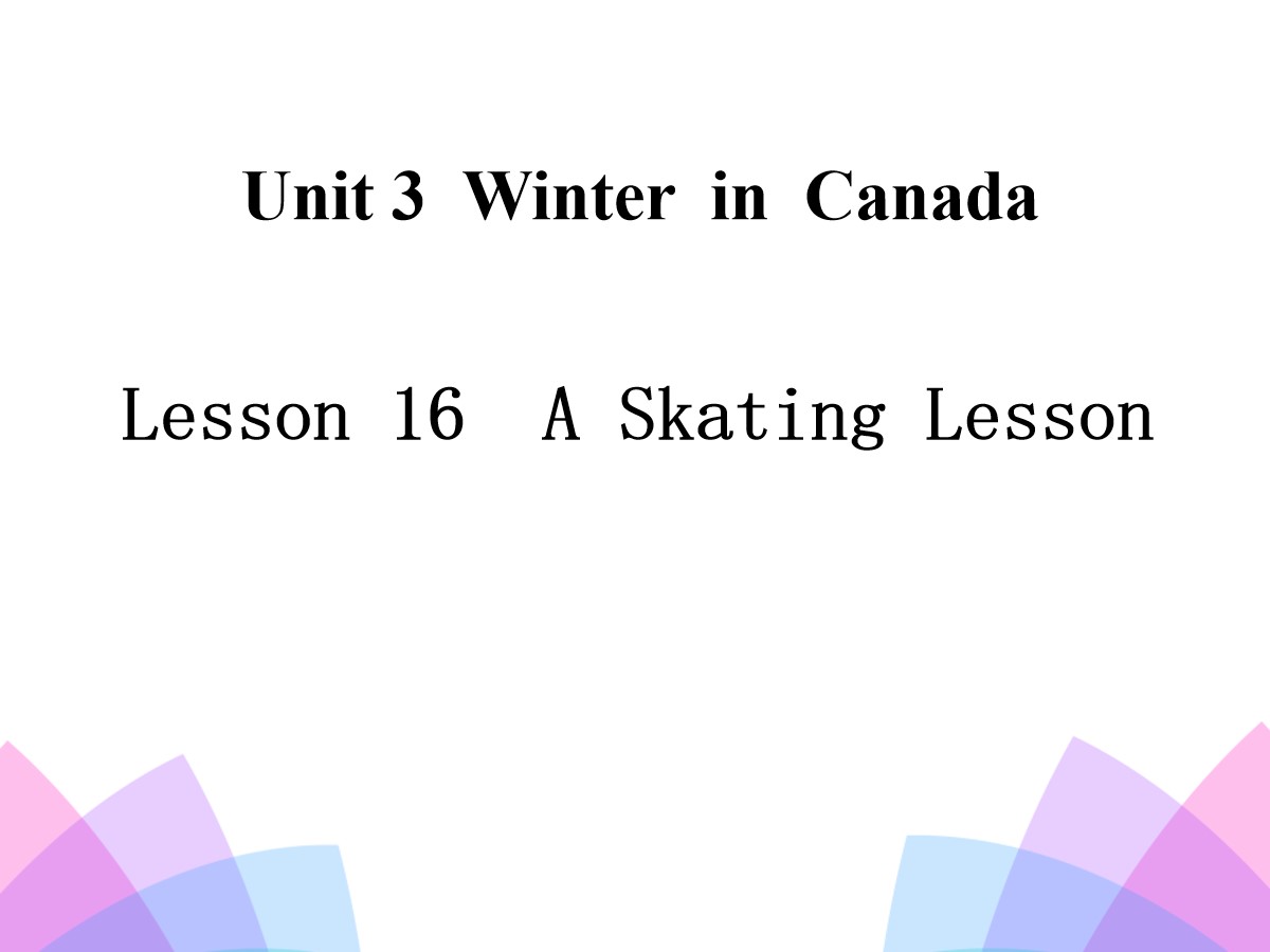 《A Skating Lesson》Winter in Canada PPT