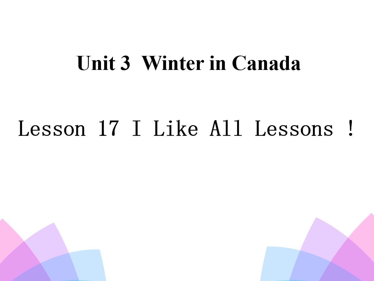 《I Like All Lessons!》Winter in Canada PPT