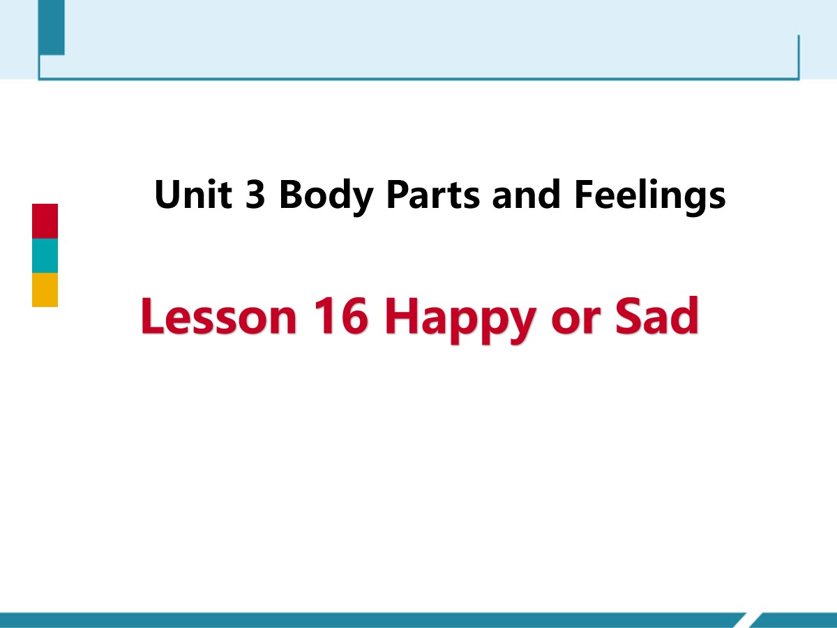 《Happy or Sad》Body Parts and Feelings PPT免费课件