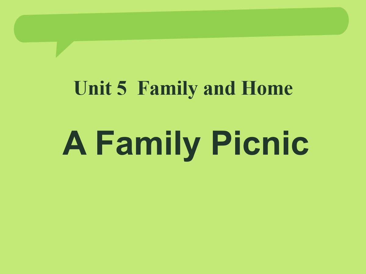 《A Family Picnic》Family and Home PPT