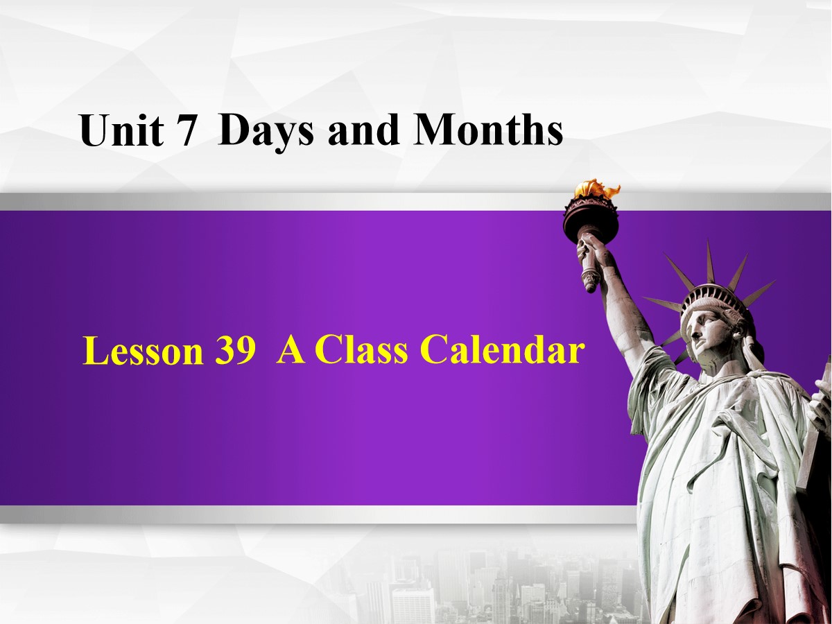 《A Class Calendar》Days and Months PPT课件