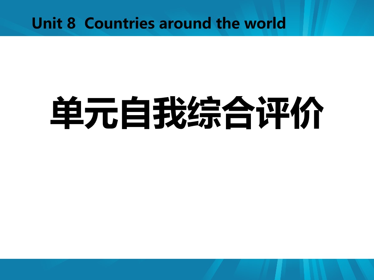 《单元自我综合评价》Countries around the World PPT