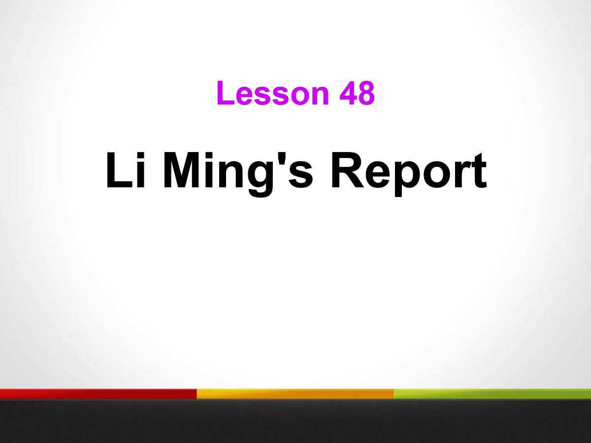 《Li Ming's Report!》Celebrating Me! PPT