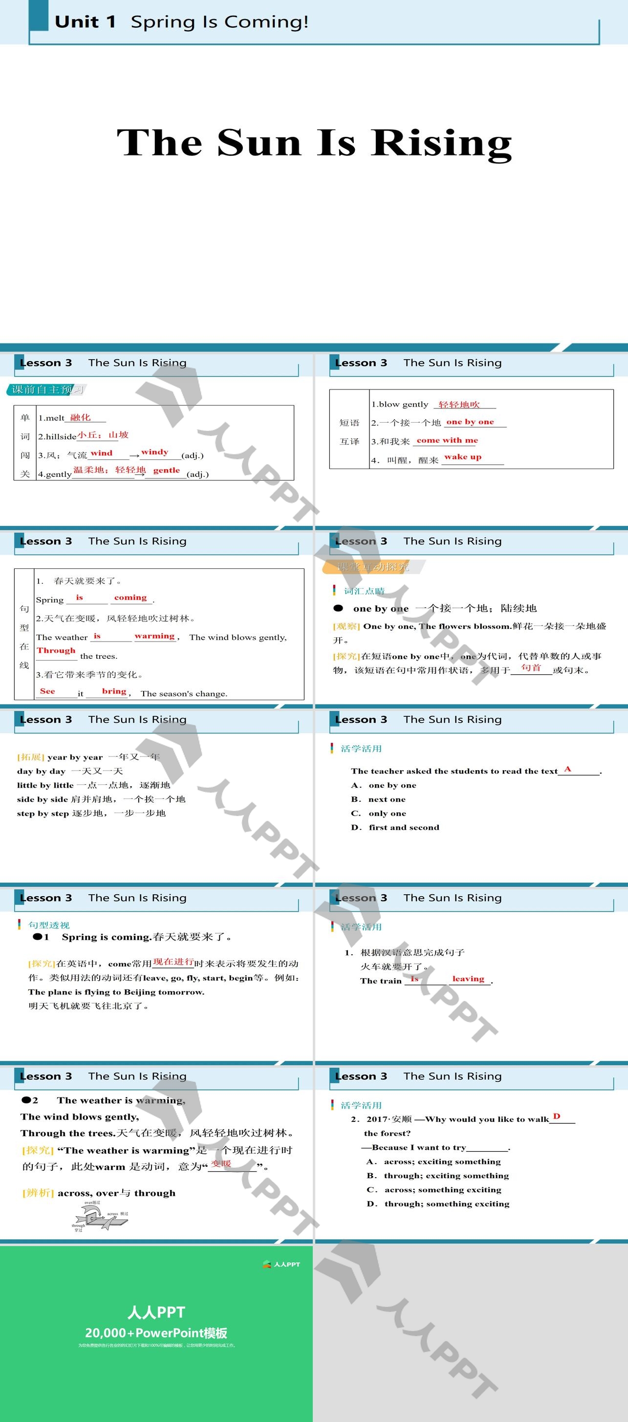 《The Sun Is Rising》Spring Is Coming PPT免费课件长图