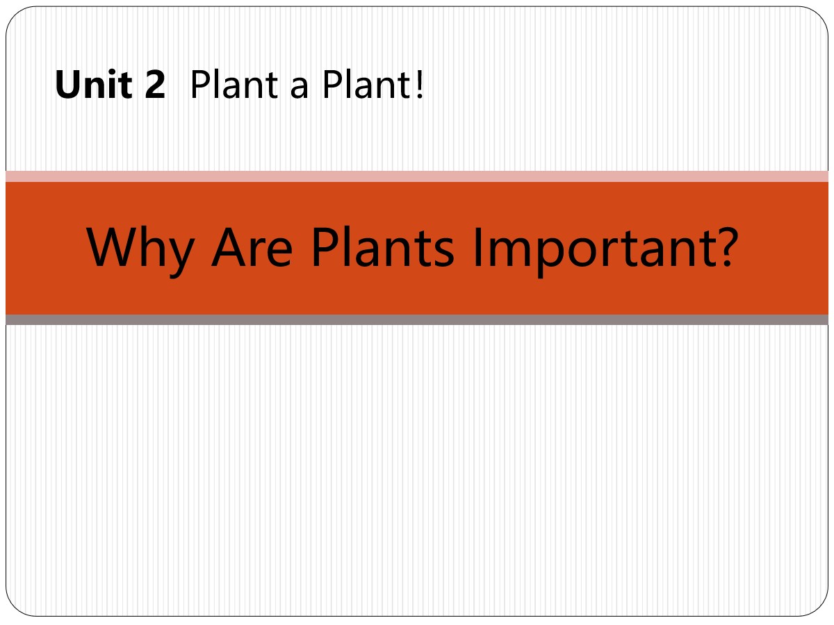 《Why Are Plants Important?》Plant a Plant PPT免费课件