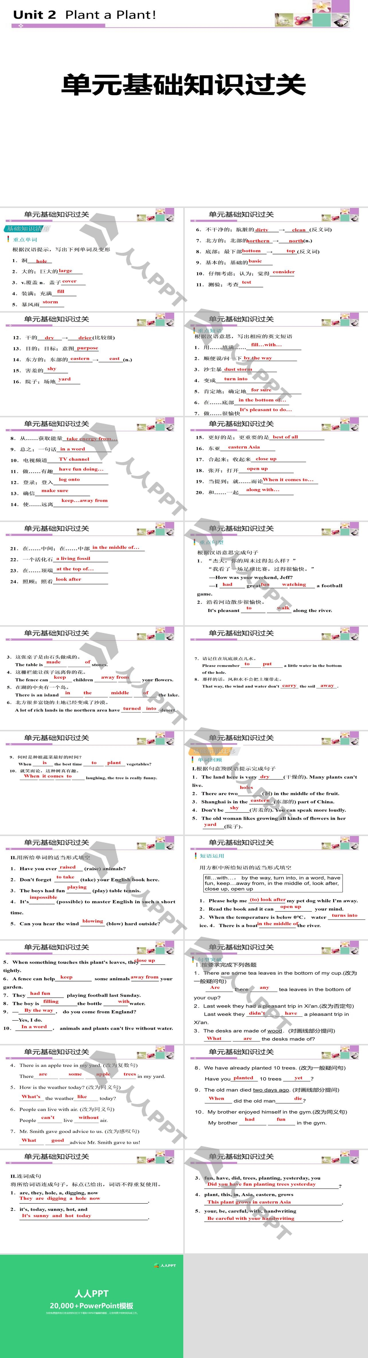 《单元基础知识过关》Plant a Plant PPT长图