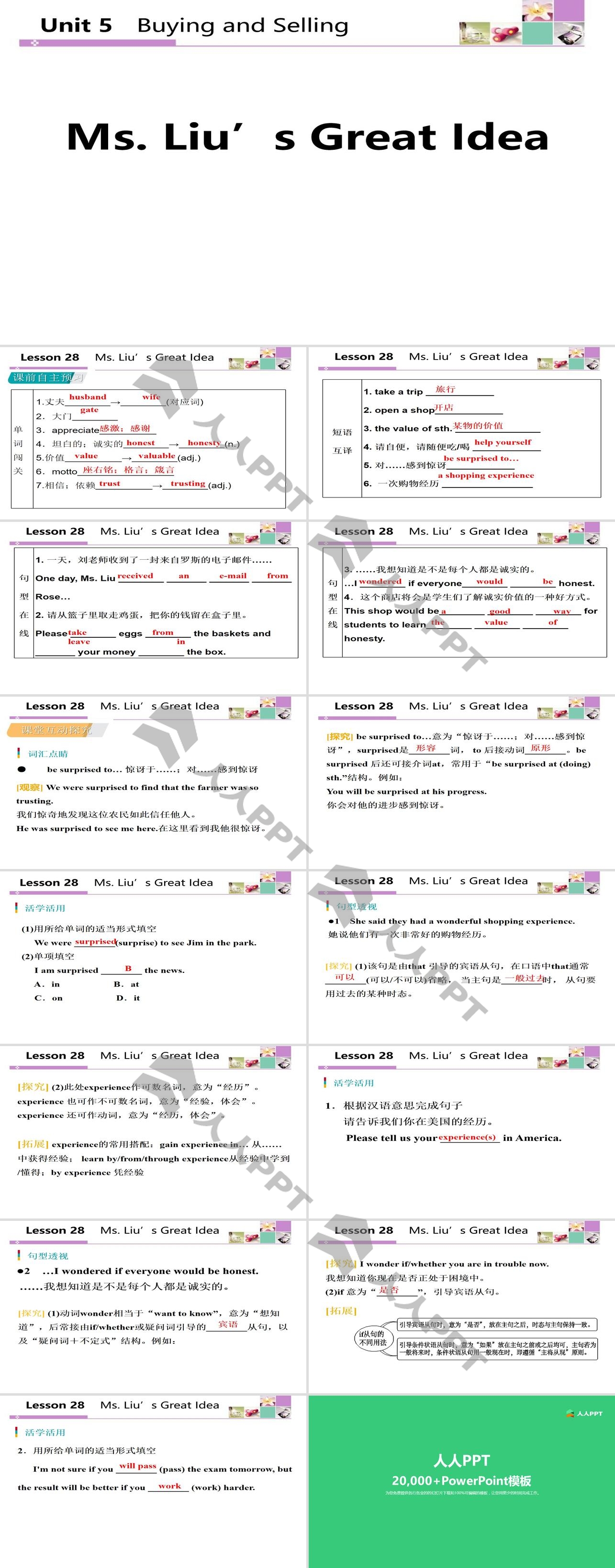 《Ms.Liu's Great Idea》Buying and Selling PPT教学课件长图