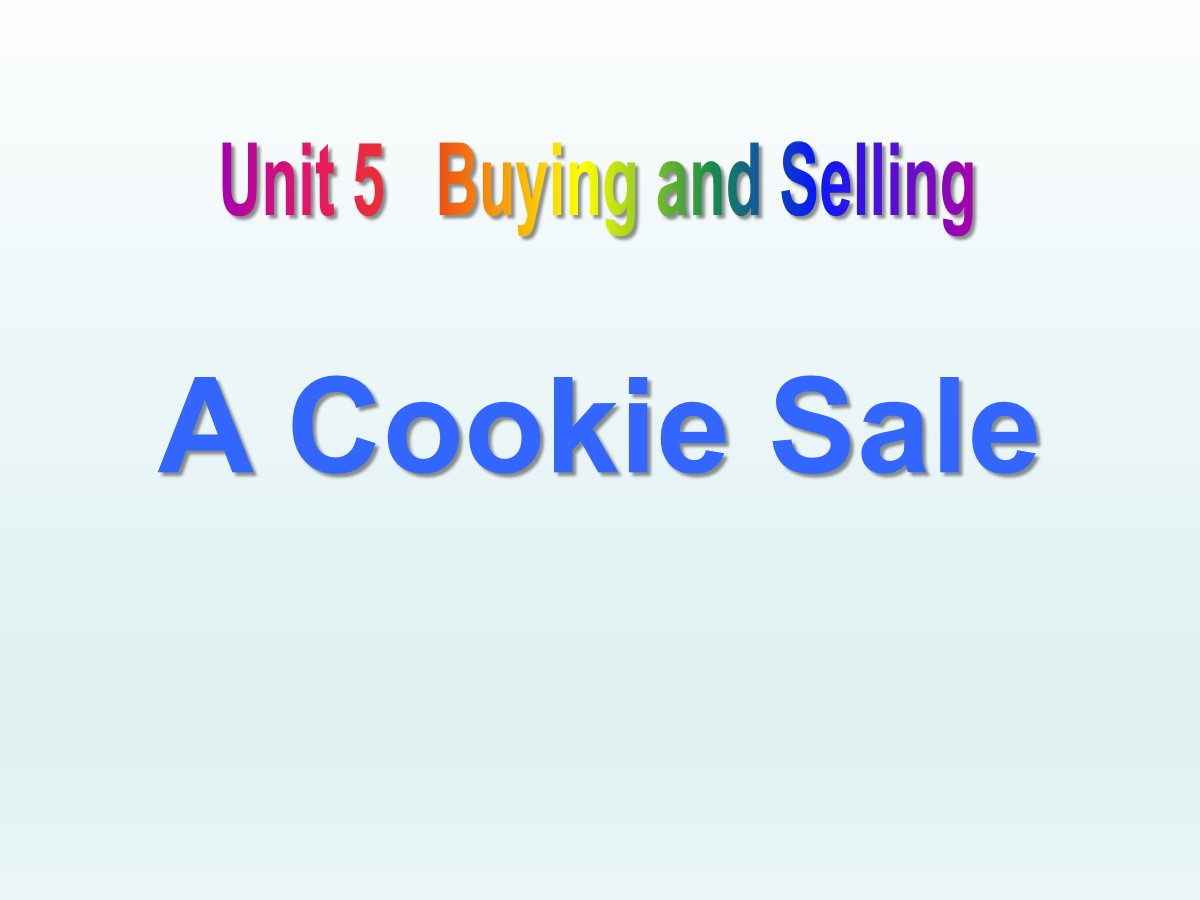 《A Cookie Sale》Buying and Selling PPT