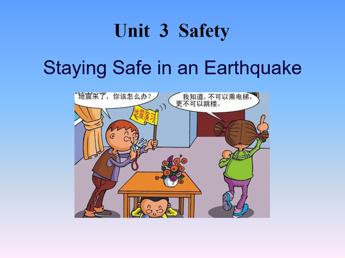 《Staying Safe in an Earthquake》Safety PPT