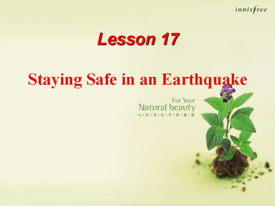 《Staying Safe in an Earthquake》Safety PPT教学课件