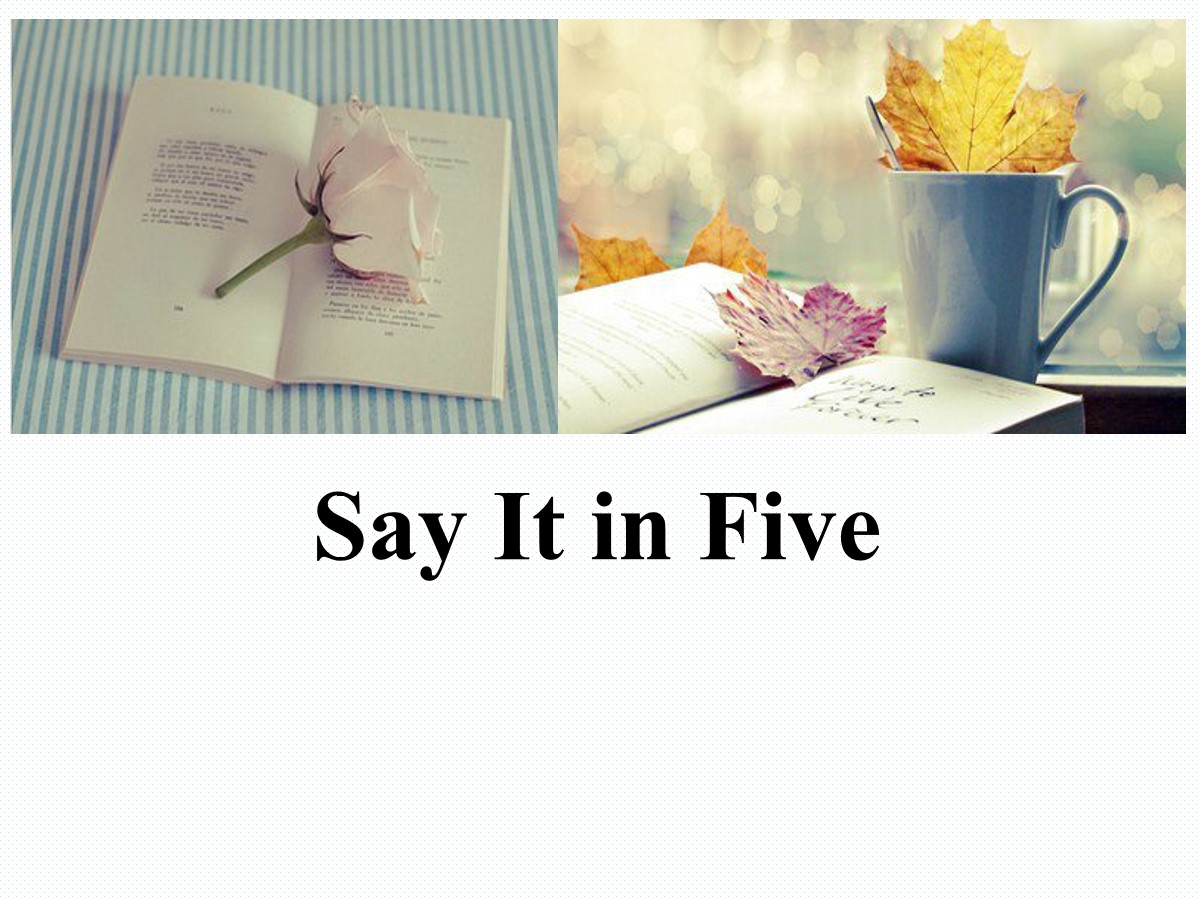 《Say It in Five》Stories and Poems PPT