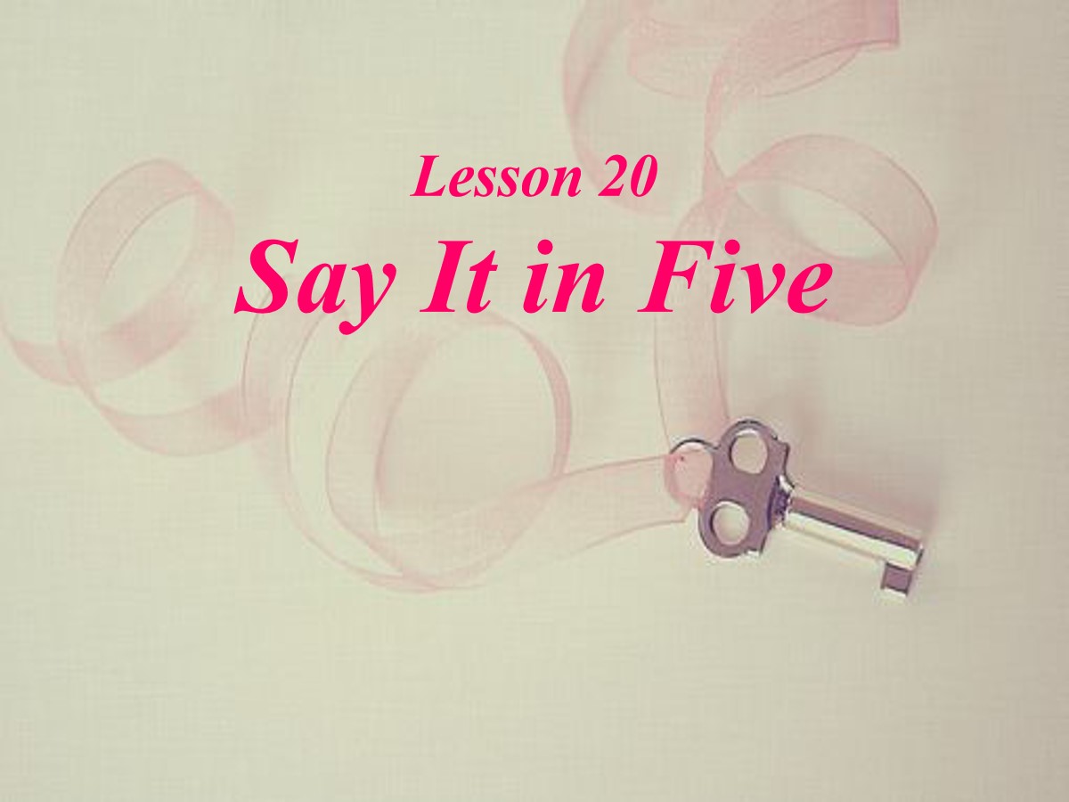 《Say It in Five》Stories and Poems PPT课件