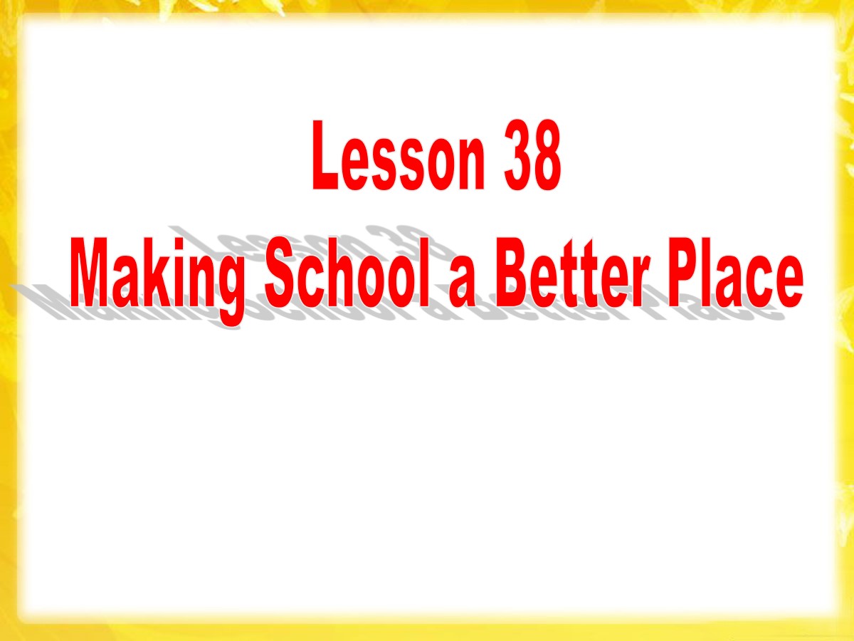 《Making School a Better Place》Work for Peace PPT