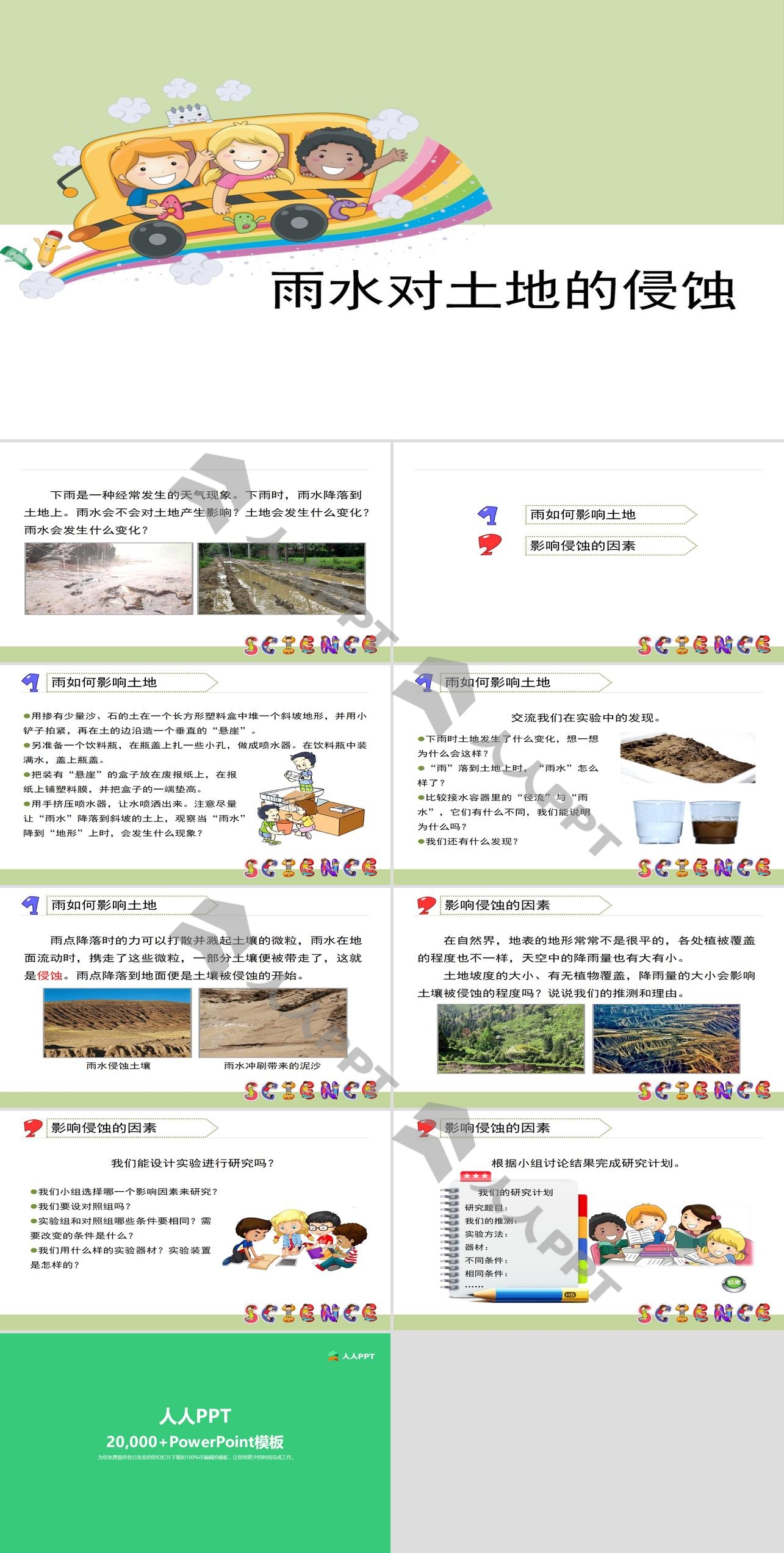 《雨水对土地的侵蚀》地球表面及其变化PPT长图