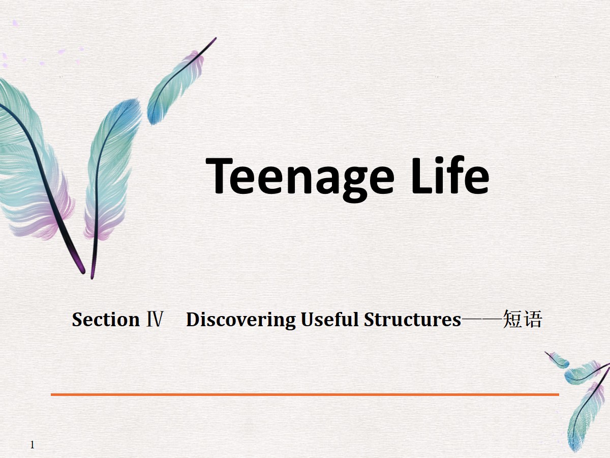 《Teenage Life》Discovering Useful Structures PPT