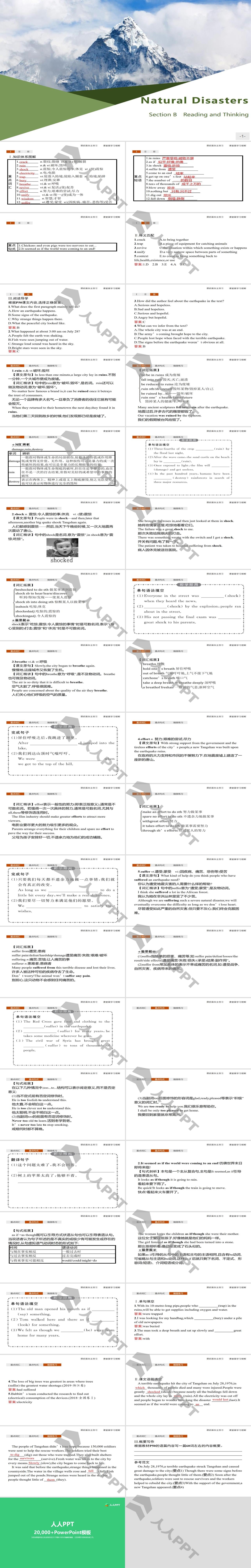 《Natural Disasters》Reading and Thinking PPT长图