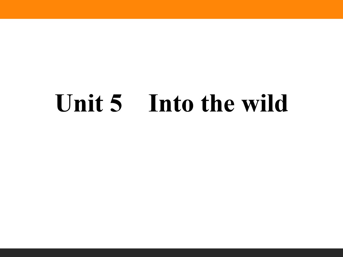 《Into the wild》PPT