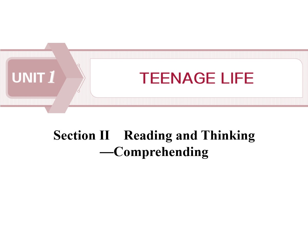 《Teenage Life》Reading and Thinking PPT