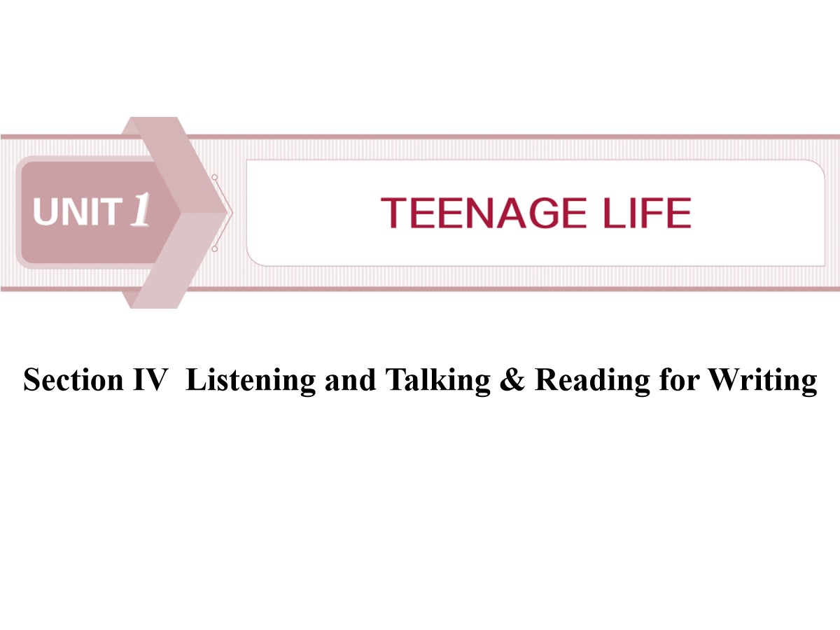 《Teenage Life》Listening and Talking&Reading for Writing PPT
