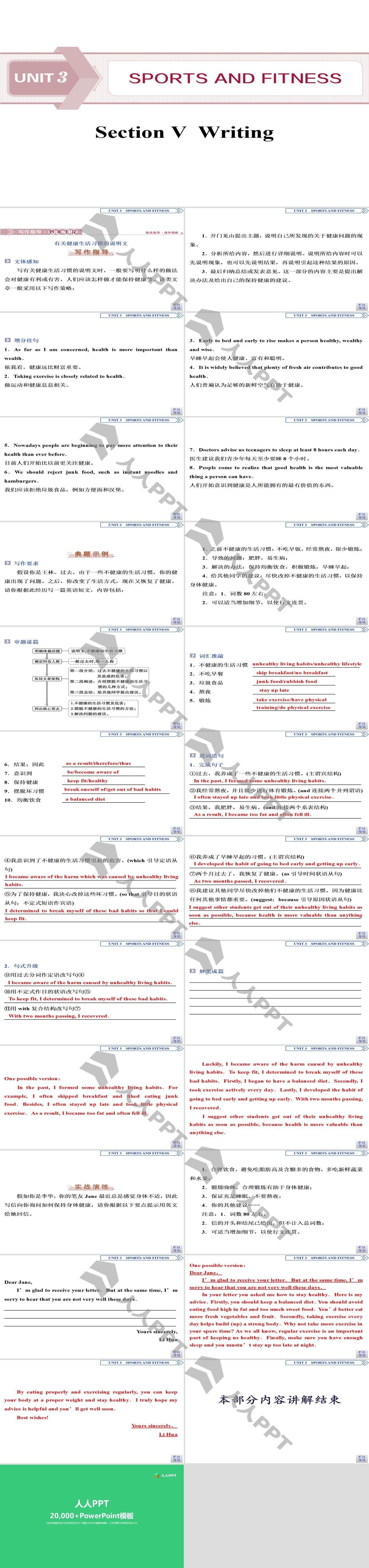 《Sports and Fitness》Writing PPT长图
