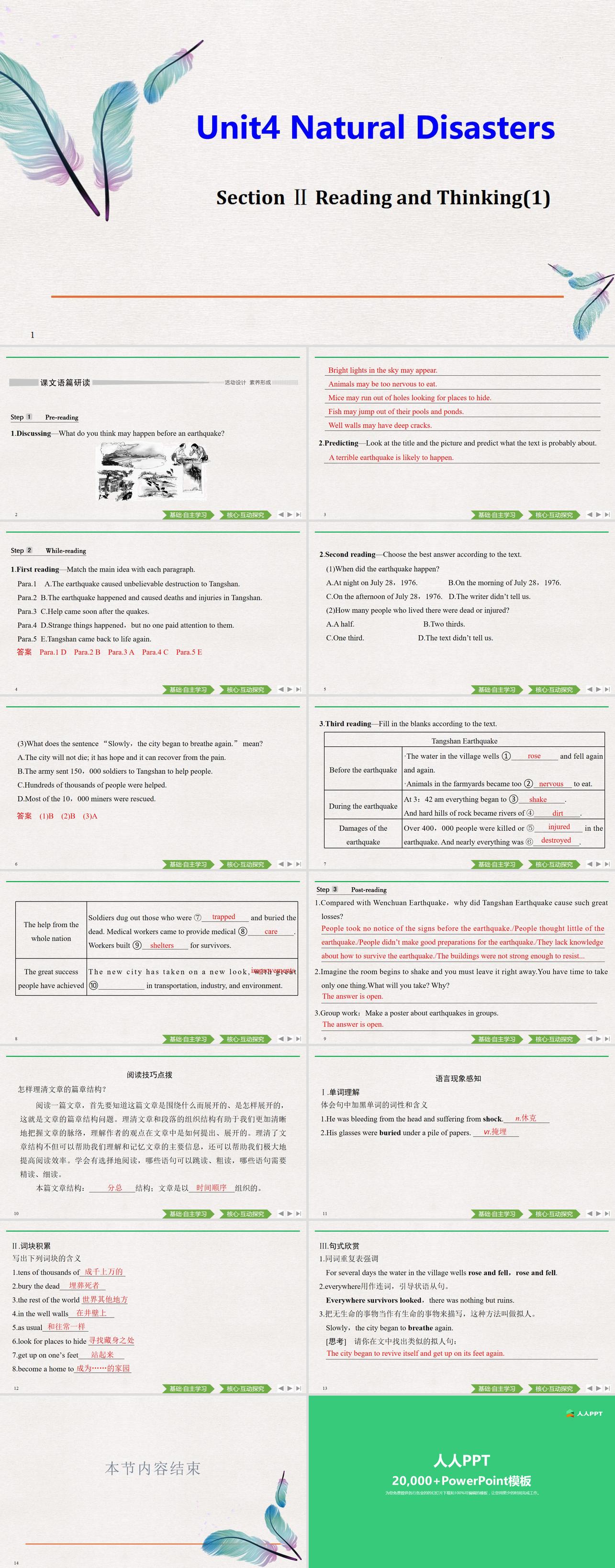 《Natural Disasters》Reading and Thinking PPT下载长图